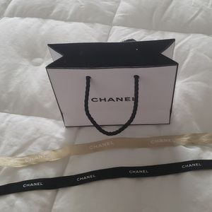 Chanel Empty Paper Bag and 2 Chanel Ribbons